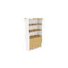 White and Beech Hinged door Unit 