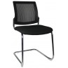 Chrome Cantilever chair Black seat and Back Logic Interiors